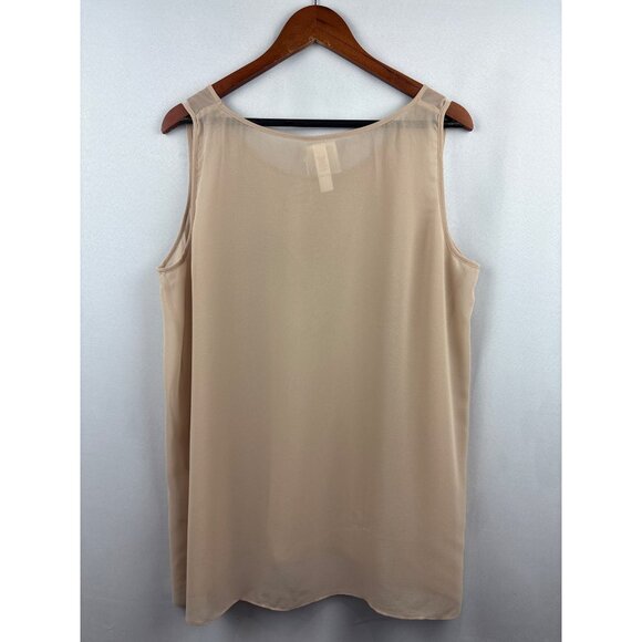 Women’s Wynne Layers Size 1X Tan Sheer Tank Blouse - Picture 3 of 5